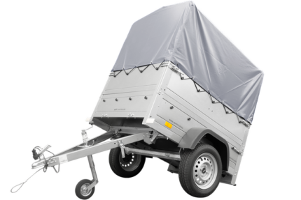 Haute remorque avec bâche 150x106 [bâche grise, arceau, rehausses de ridelles et roue jockey] Garden Trailer 150 KIPP