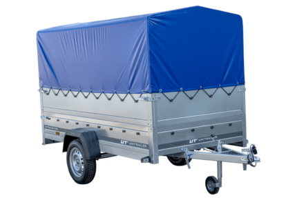 REMORQUE 264 KIPP AVEC ROUE JOCKEY, CÔTÉS RIDELLES SUPPLÉMENTAIRES, CHÂSSIS H-800 ET BACHE BLEUE