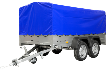 REMORQUE DE JARDIN UNITRAILER 264/2 KIPP AVEC ROUE DE SUPPORT, CHÂSSIS H-800 ET COUVERCLE BLEU