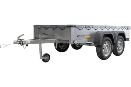 REMORQUE UNITRAILER 264/2 KIPP AVEC ROUE JOCKEY, TIGE DE SUPPORT DE BÂCHE ET BÂCHE PLATE GRISE