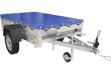 Remorque Garden Trailer 200 Kipp avec roue jockey et bâche plate bleue
