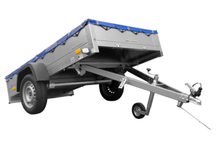 Remorque galvanisé 230 x 125 cm Garden Trailer 230 KIPP [avec roue jockey et bâche plate bleue]