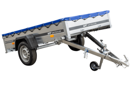 Remorque galvanisée 230 x 125 cm Garden Trailer 230 KIPP [avec roue jockey, bâche plate et tiges de support bâche]