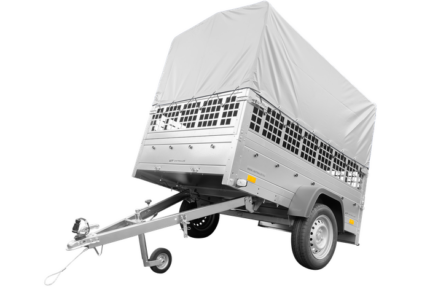 Remorque pour permis B Garden Trailer 201 KIPP 500 kg 200 x 125 cm [avec rehausses grillagées, bâche haute, arceau et roue jockey]