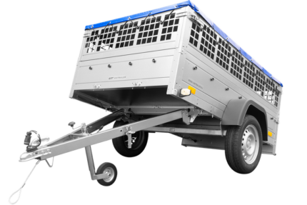 Remorque simple essieu 200x125 avec bâche plate, tiges de support bâche, ridelles grillagées et roue jockey - Garden Trailer 201 KIPP