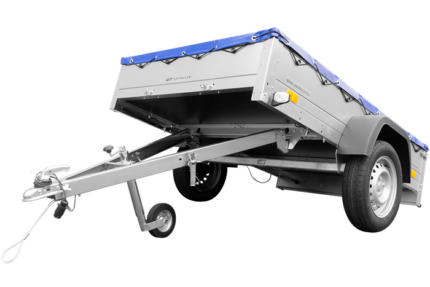 Remorque voiture galvanisée à vendre 200x125 cm Garden Trailer 201 KIPP [avec roue jockey et bâche plate bleue]