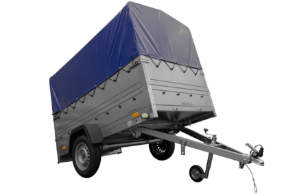 Remorque voiture sans frein 230 x 125 cm Garden Trailer 230 KIPP avec bâche haute, rehausses de ridelles et roue jockey