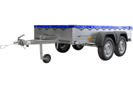 UNITRAILER 264/2 KIPP AVEC ROUE JOCKEY, TIGES DE SUPPORT ET BÂCHE PLATE BLEUE